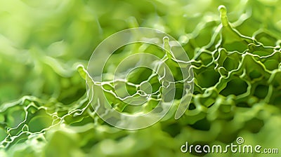 Generative AI green plant cells abstract science background business concept. Stock Photo