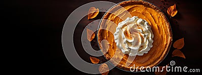 Generative AI, Homemade american traditional pumpkin pie Stock Photo