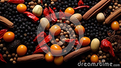 Generative ai illustration of a Creative food pepper spices banner Cartoon Illustration