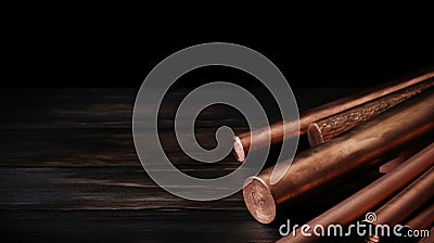 Elegant Copper Bar Background with Ample Copy Space Cartoon Illustration