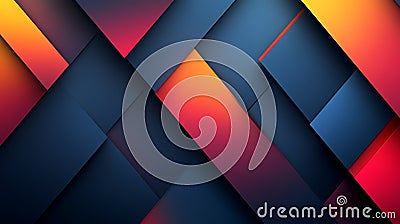 Generative AI Image of Bold Rectangular Geometric Pattern at Contrasting Colors and Subtle Gradients Stock Photo