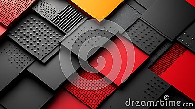 Generative AI Image of Bold Rectangular Geometric Pattern at Contrasting Colors and Subtle Gradients Stock Photo