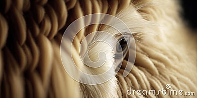 Generative AI image of brown sheep with eye in light Stock Photo