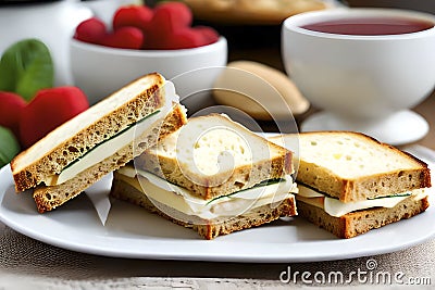 The famous and delicious finger sandwich Stock Photo