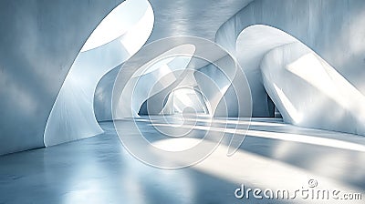 Generative AI Image of Minimalist Abstract Indoor Room Background with Neutral Color Scheme Stock Photo