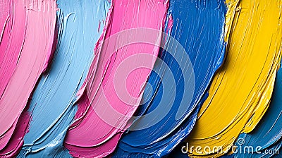 Generative AI Image of Paint Strokes and Brush Strokes Create a Colorful Abstract Composition Stock Photo