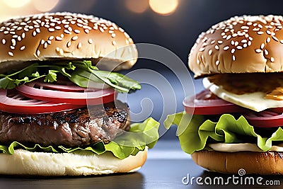 The famous and delicious steak sandwich Stock Photo