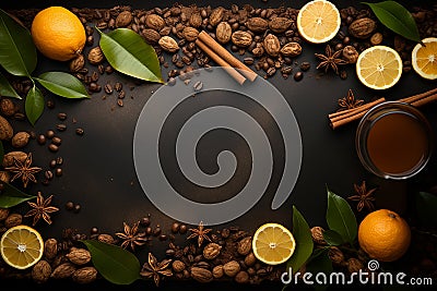 Generative AI Image of Traditional Drink Frame Background with Blank Space Stock Photo