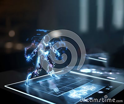 Generative AI for Immersive Gaming, neural networks.The concept of future technologies. Generative Ai content. Stock Photo