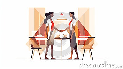Job_interview_between_two_young_businesswomen__Their_1690505266669_6 Stock Photo