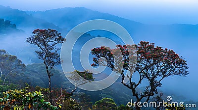 Generative AI Kew mae pan nature trail at Doi Inthanon national park Chiangmai Thailand business concept. Stock Photo