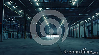Generative AI Large empty warehouse business concept. Stock Photo