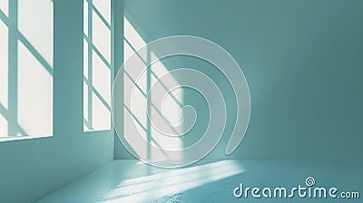 Generative AI Light soft minimal background mockup for product presentation Corner of room with shadows from diffe Stock Photo