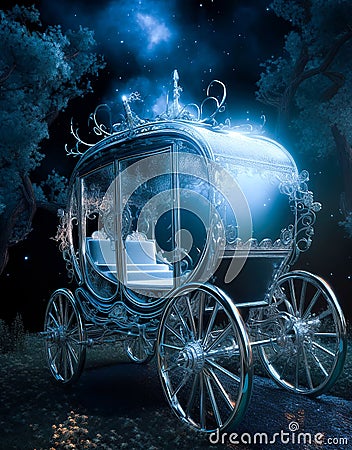 Generative AI: luxurious and ornate cinderella carriage Stock Photo