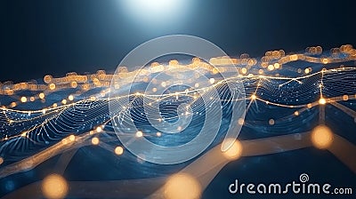 Generative AI Network Visualizing Digital Connections Stock Photo