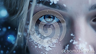 Open_expressive_blue_eyes_with_frost_or_snow_1690447533056_7 Stock Photo