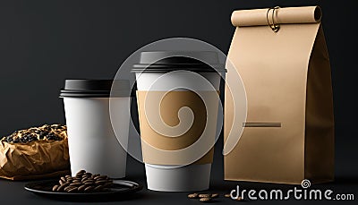 Paper coffee cup Isolated on the background Stock Photo