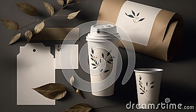 Paper coffee cup Isolated on the background Stock Photo