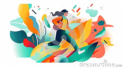 Generative AI Parkour and Graffiti Characters- Stock Photo