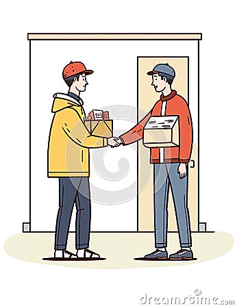 Generative AI People in Post Office- Stock Photo
