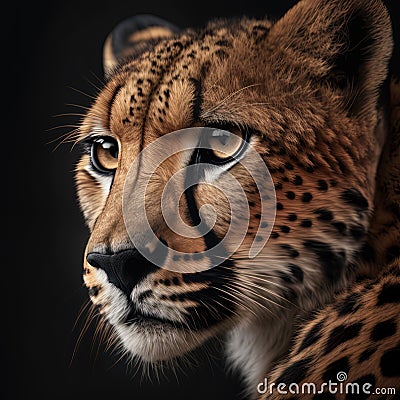 Generative AI. Portrait of a cheetah Stock Photo