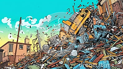 Generative AI Scrapmetal Recycle Industry- Stock Photo