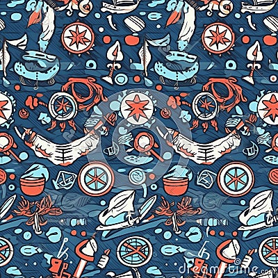 Generative AI Seamless vector pattern with- Stock Photo