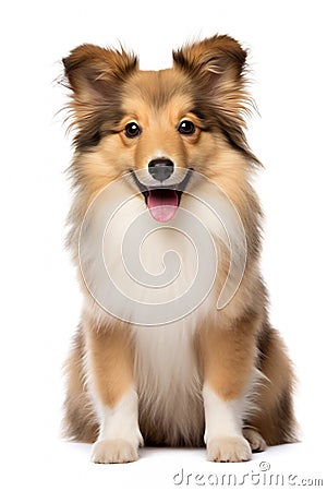 Shetland_sheepdog_puppy_Portrait_on_white_2 Stock Photo