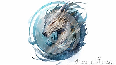 Generative AI, Stellar Guardian: Dragon of the Celestial Realm Stock Photo