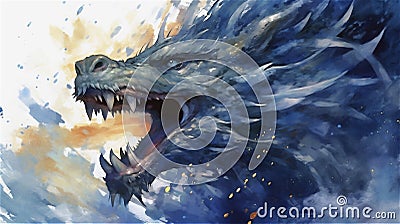 Generative AI, Stellar Guardian: Dragon of the Celestial Realm Stock Photo