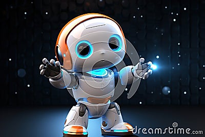 Generative ai on theme of beautiful futuristic toy robot, autonomous programmable new technique Stock Photo