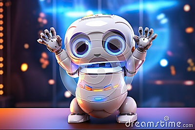 Generative ai on theme of beautiful futuristic toy robot, autonomous programmable new technique Stock Photo