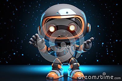 Generative ai on theme of beautiful futuristic toy robot, autonomous programmable new technique Stock Photo