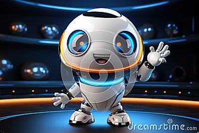 Generative ai on theme of beautiful futuristic toy robot, autonomous programmable new technique Stock Photo