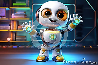 Generative ai on theme of beautiful futuristic toy robot, autonomous programmable new technique Stock Photo