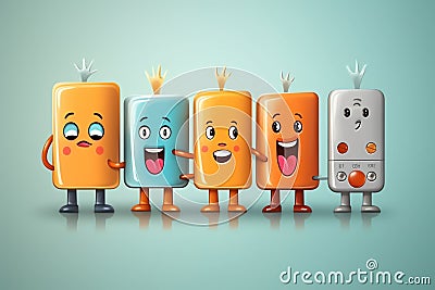 Generative AI Tiny Business Characters Connecting- Stock Photo