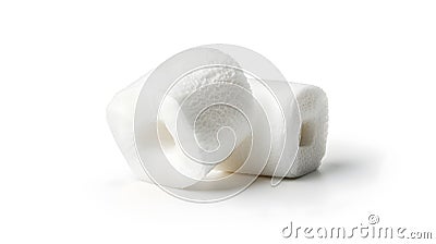 Generative AI Tow tissue cores are isolated on white background with clipping path business concept. Stock Photo