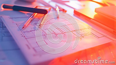 Generative AI Website designer Creative planning application development draft sketch drawing template layout fra Stock Photo