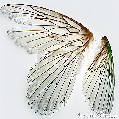 Generative AI: withe transparent dragonfly wings Stock Photo