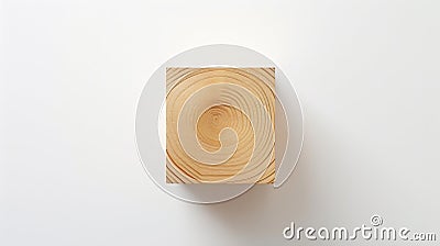 Generative AI wooden block box concept with wood cube isolated on white background for mock up top view layout bus Stock Photo
