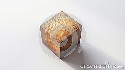 Generative AI wooden block box concept with wood cube isolated on white background for mock up top view layout bus Stock Photo