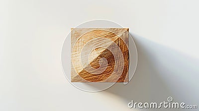 Generative AI wooden block box concept with wood cube on white background for mock up top view layout bus Stock Photo