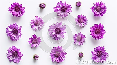 Generative AI Xeranthemum annuum is a flowering plant species also known as annual everlasting or immortelle Compo Stock Photo