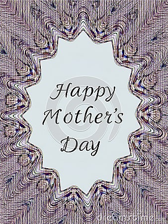 Generative Art Mother's Day Card with Algorithm-Generated Patterns Stock Photo