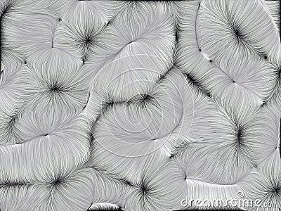 Generative mathematical morphology background - generative art fluffy design - light gray downy folded texture Stock Photo