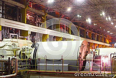Generator at the power station.Industrial equipment. Stock Photo