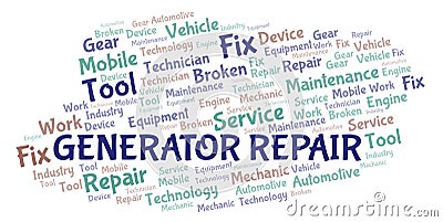 Generator Repair word cloud Stock Photo