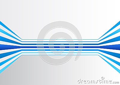 Generic background with multiple blue colored horizontally expanding lines forming a virtual room Vector Illustration