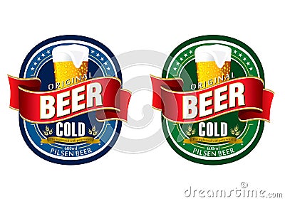 Generic beer label logo Vector Illustration