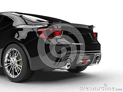 Generic black sports car - taillight closeup Stock Photo